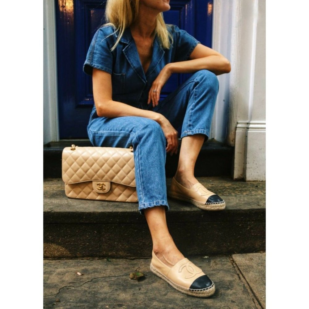 CHANEL Leather Espadrilles Size: 8US | IT 39 $1450 With Box